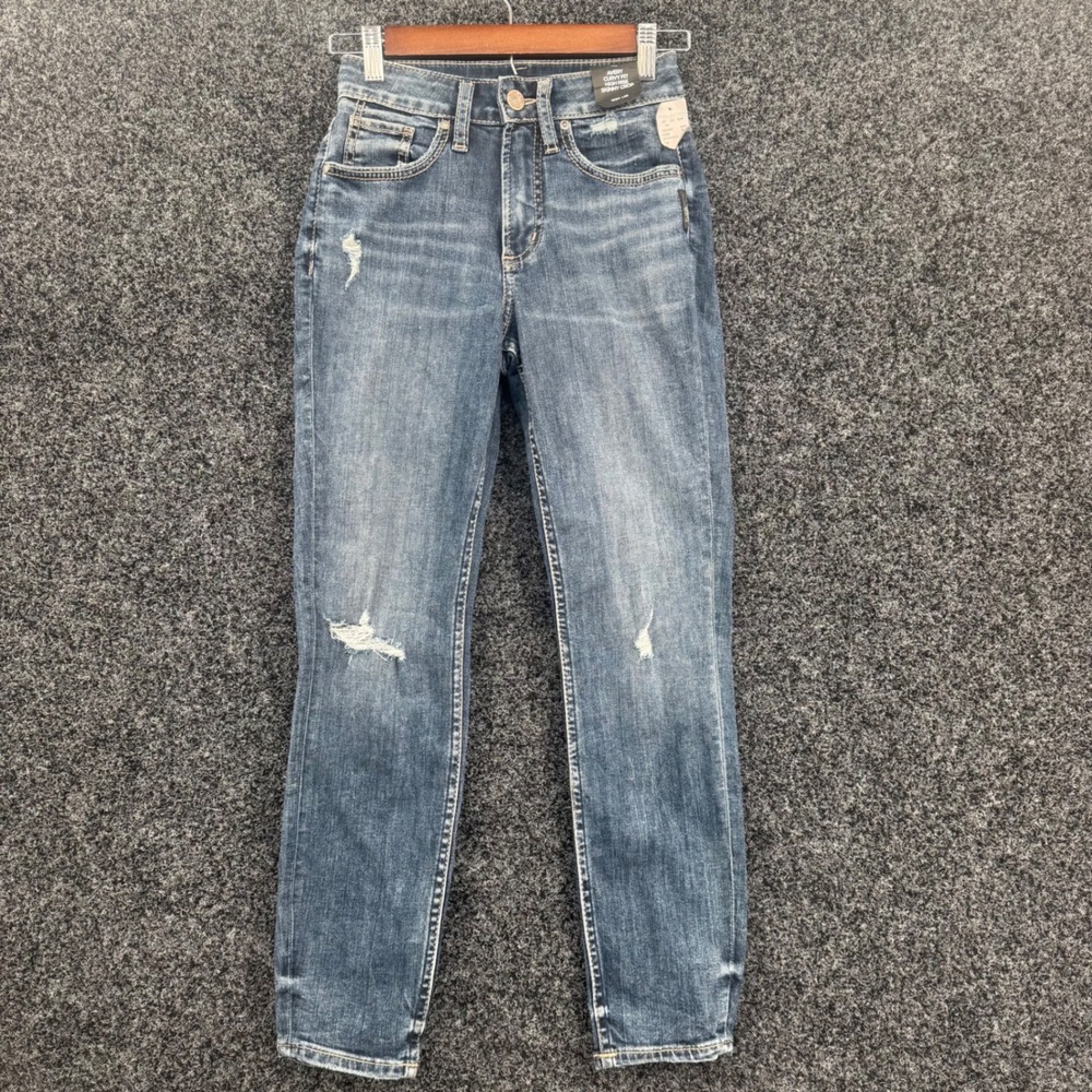 Silver Jeans Co Avery Curvy Fit High Rise Skinny Crop Jeans W24 L26 L44910EGX398